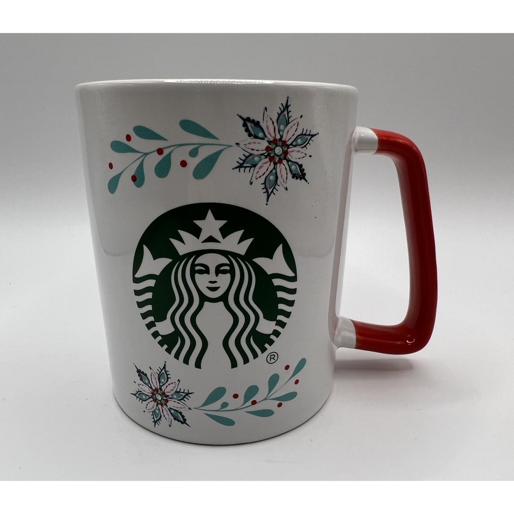 STARBUCKS COFFEE - 2020 Holiday Christmas Holly Flower - 11oz Ceramic Mug Cup